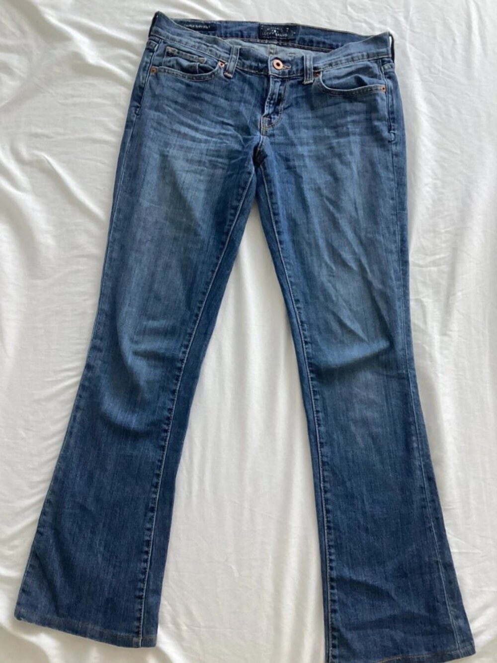 Mid-Rise Flare Jeans, Blue
